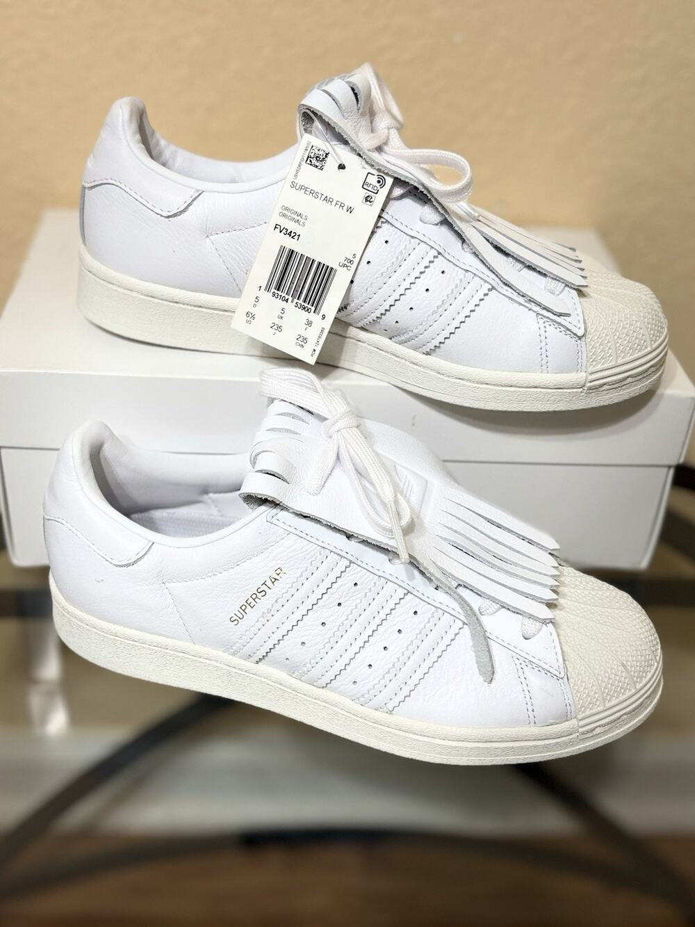 Adidas Originals Superstar “Kilter” Women’s Leather White Sneakers Size US 6.5